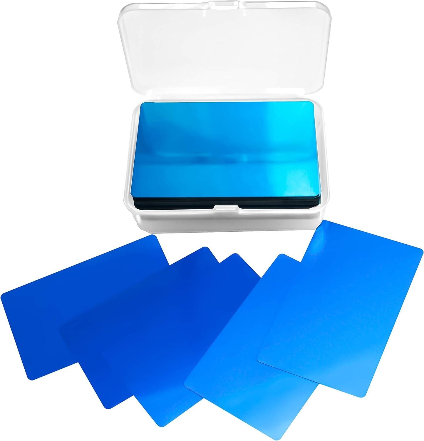 0.42mm Custom Aluminum Business Cards: Engraved Metal, 8 Color Options - Vanbrera Stones Gloss Black Single Sided