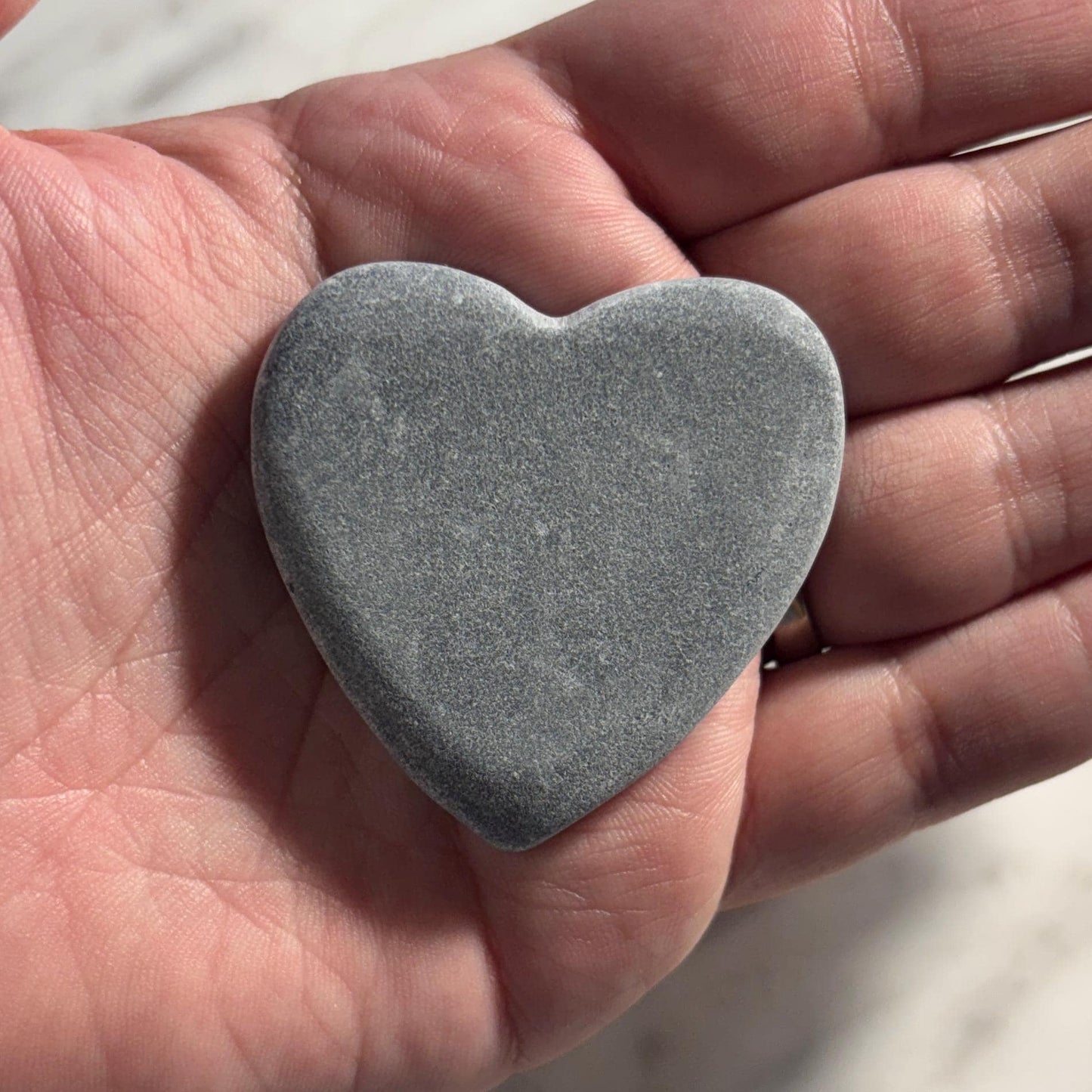 2" Custom Heart Shaped Engraved Keepsake Stone with Stand | Light Grey | Personalized Gift - Vanbrera Stones Single Sided