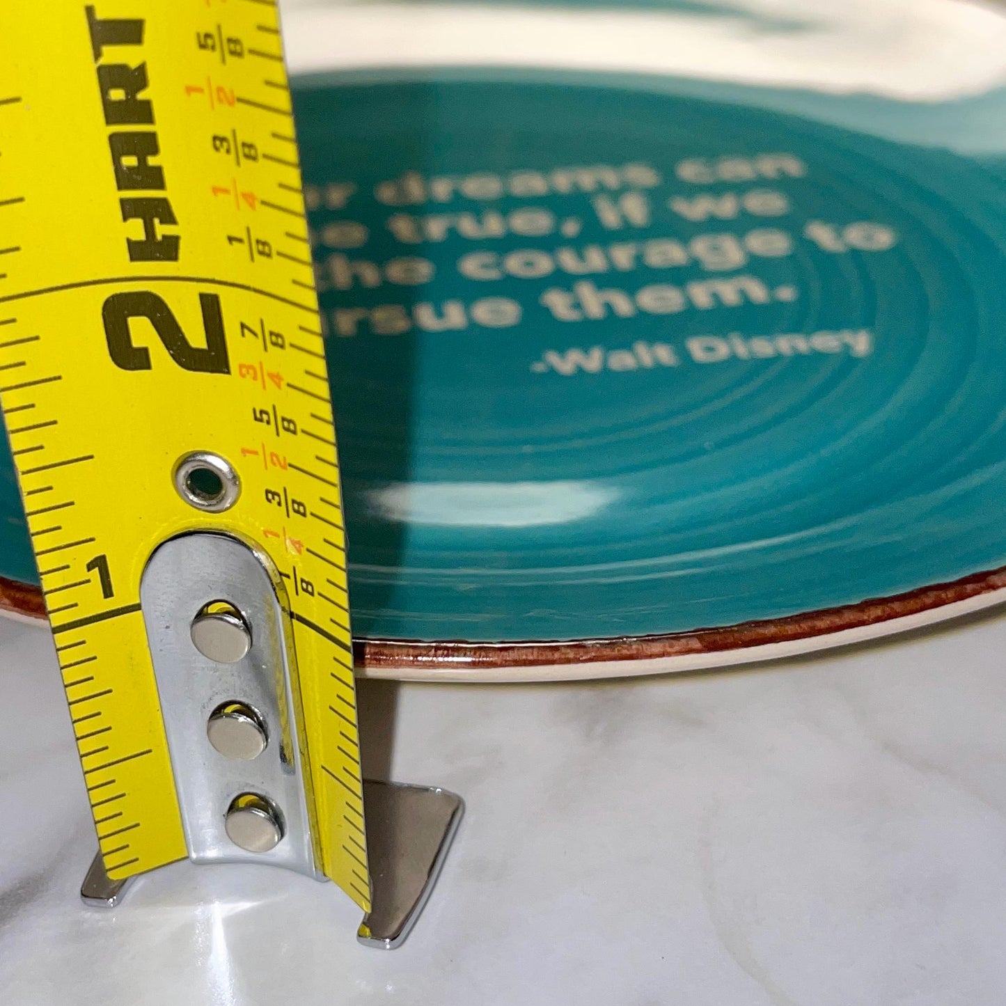 7.5" Custom Engraved Teal Ceramic Plate: Personalized Display Dish - Vanbrera Stones