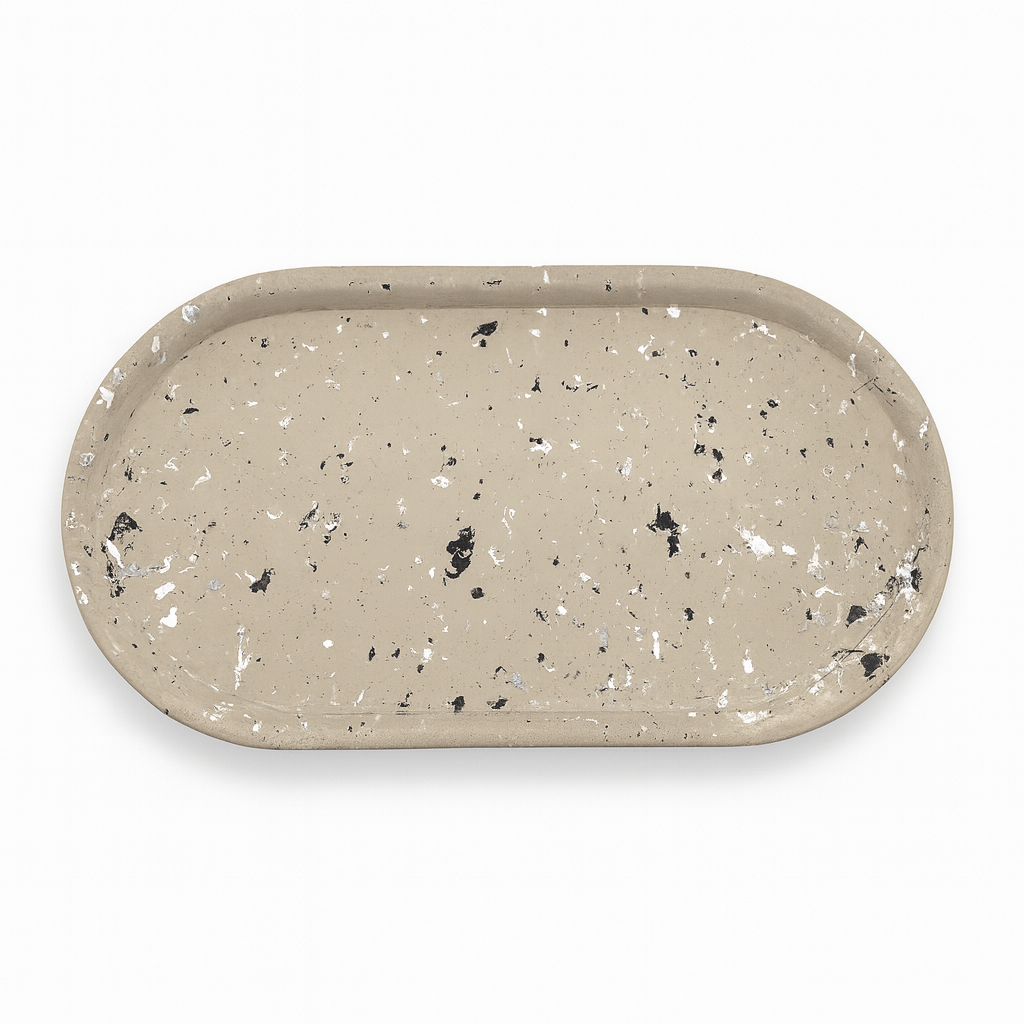 Oblong Splatter Accent Tray | Ring Dish | Catchall Tray | Grey Color - Vanbrera Stones