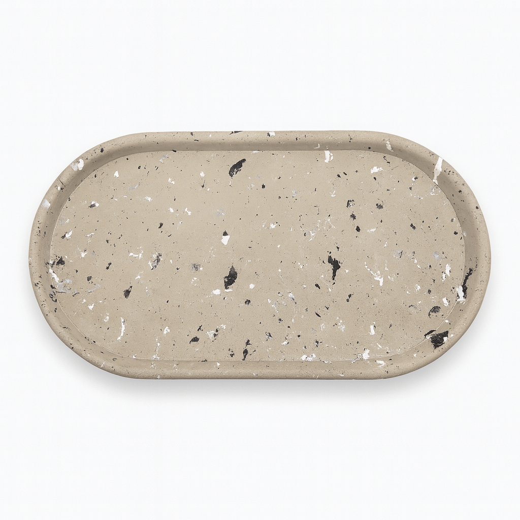 Oblong Splatter Accent Tray | Ring Dish | Catchall Tray | Grey Color - Vanbrera Stones