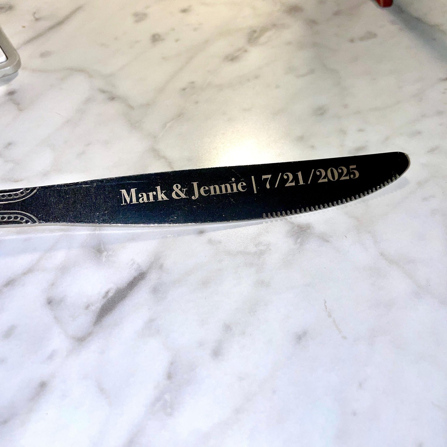 Personalized Butter Knife – Custom Engraving on Handle or Blade – Stainless Steel Gift - Chrome - Vanbrera Stones