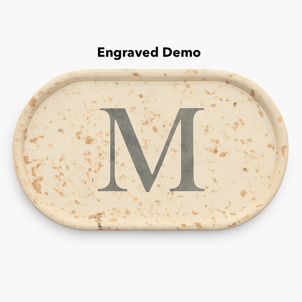 Round Splatter Accent Tray | Ring Dish | Catchall Tray |. Cream Color - Vanbrera Stones