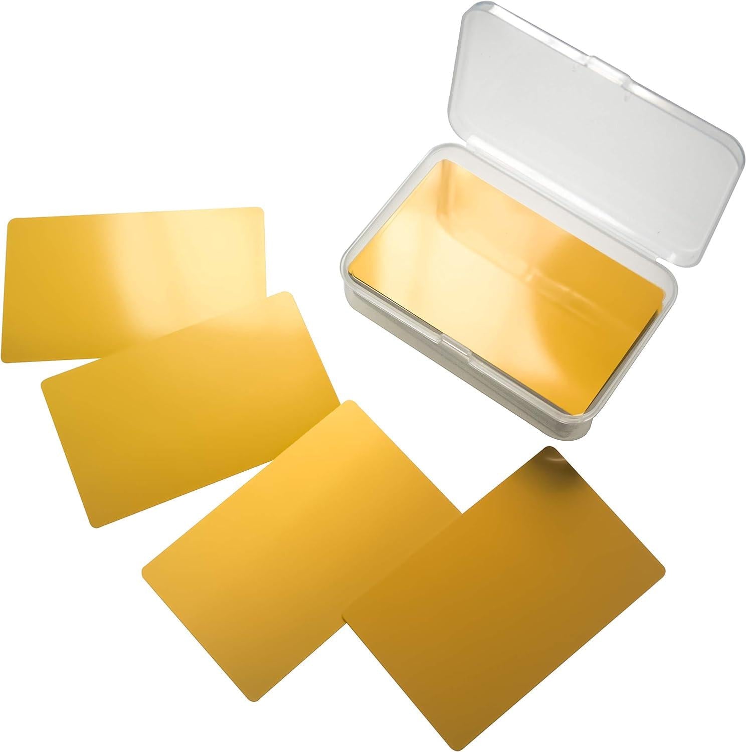 0.42mm Custom Aluminum Business Cards: Engraved Metal, 8 Color Options - Vanbrera Stones Gloss Black Single Sided