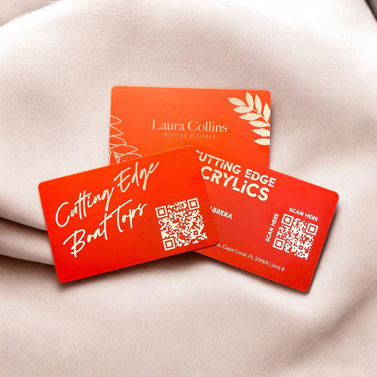 0.8mm Custom Engraved Aluminum Business Card | Extra Thick | Bend Resistant | 6 Colors Available - Vanbrera Stones