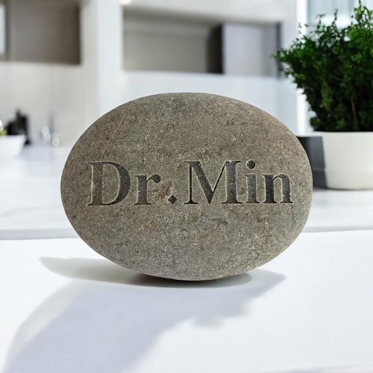 1 - 5" Custom Engraved River Stone: Personalized Wedding Date Gift, Garden Decor - Vanbrera Stones 1&quot; Single Sided