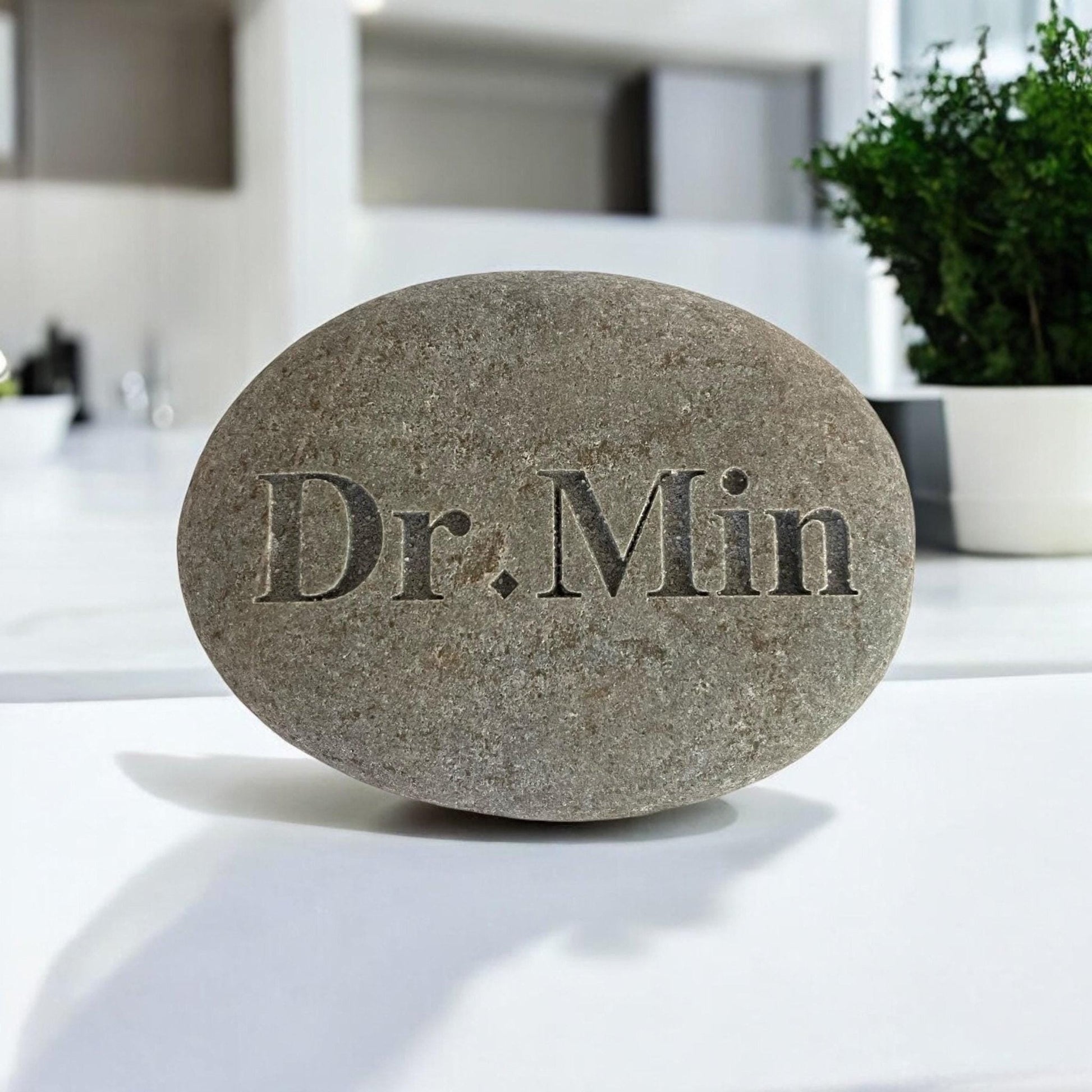 1 - 5" Custom Engraved River Stone: Personalized Wedding Date Gift, Garden Decor - Vanbrera Stones 1&quot; Single Sided