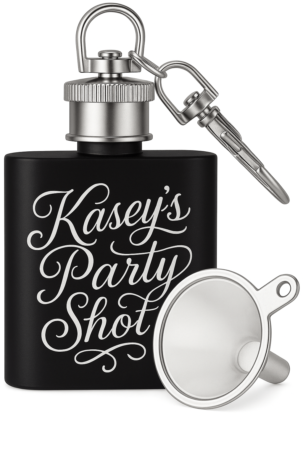 1oz Black Keychain Mini Flash | Stainless Steel | Pocket Hidden Flask for Liquor | Groomsmen Flask - Vanbrera Stones