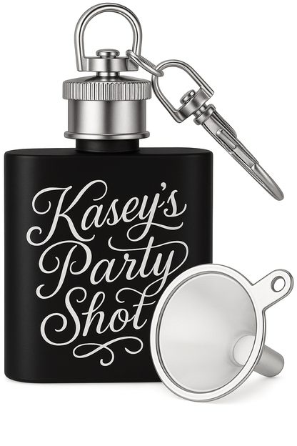 1oz Black Keychain Mini Flash | Stainless Steel | Pocket Hidden Flask for Liquor | Groomsmen Flask - Vanbrera Stones