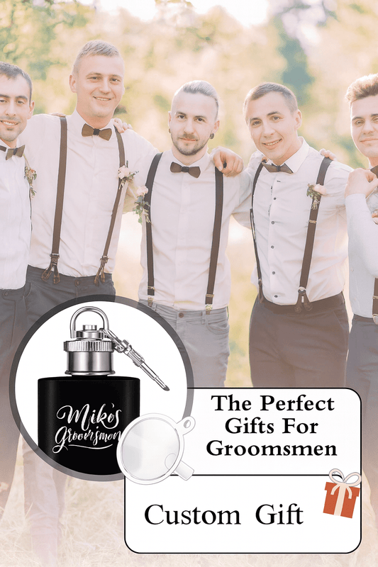 1oz Black Keychain Mini Flash | Stainless Steel | Pocket Hidden Flask for Liquor | Groomsmen Flask - Vanbrera Stones