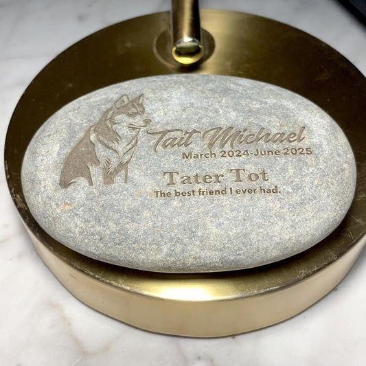 2 - 4" Tiny Tributes, Lasting Love: Custom Engraved Pet Memorial Stones to Cherish Forever - Vanbrera Stones 1.6 - 2.0&quot;