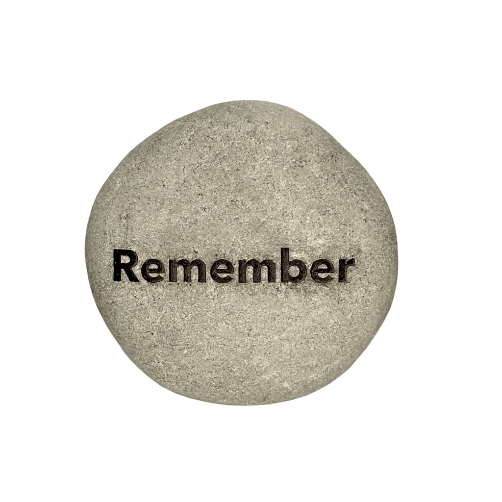 2" Light Grey Engraved Stones - Customizable Words - Vanbrera Stones