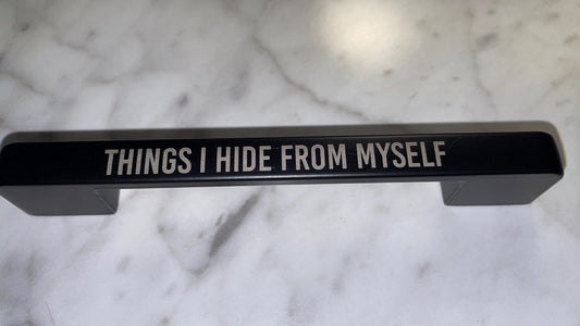 5.5" Black Engraved Drawer Handle – Custom Metal Pull for Cabinets | Personalized Handle | Black - Vanbrera Stones Title