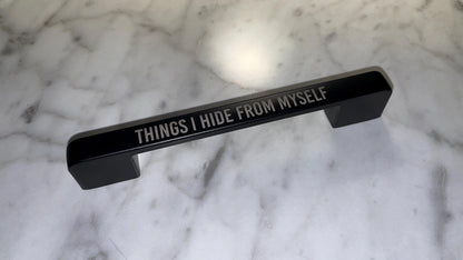 5.5" Black Engraved Drawer Handle – Custom Metal Pull for Cabinets | Personalized Handle | Black - Vanbrera Stones Title