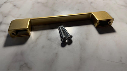 5.5" Gold Engraved Drawer Handle – Custom Metal Pull for Cabinets | Personalized Handle | Gold - Vanbrera Stones Title