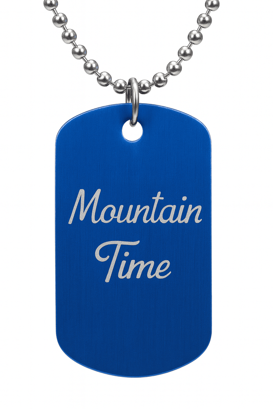 Blue Aluminum Dog Tags with Chain | 1.2x2" Aluminum, Stainless Steel | Polished with No Sharp Edges | Custom Engraved Name Tag | Pet, Gift, or ID Tag - Vanbrera Stones Single Sided Screw On Wire Cable
