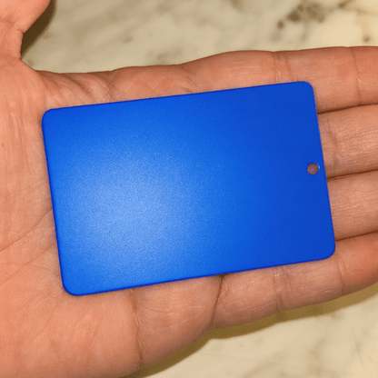 Blue Metal Engraved Luggage Tag | 2x3" | Variety of Chains - Vanbrera Stones Single Sided None