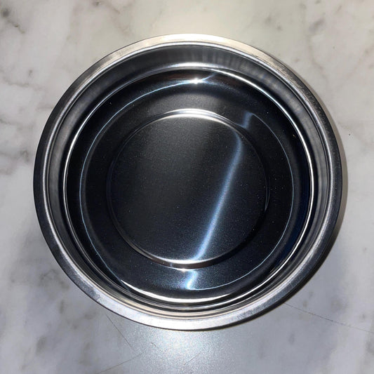 Custom Engraved 4" Magnetic Parts Tray – Works Upside Down, Stainless Steel, Rubber-Coated Magnet - Vanbrera Stones Title