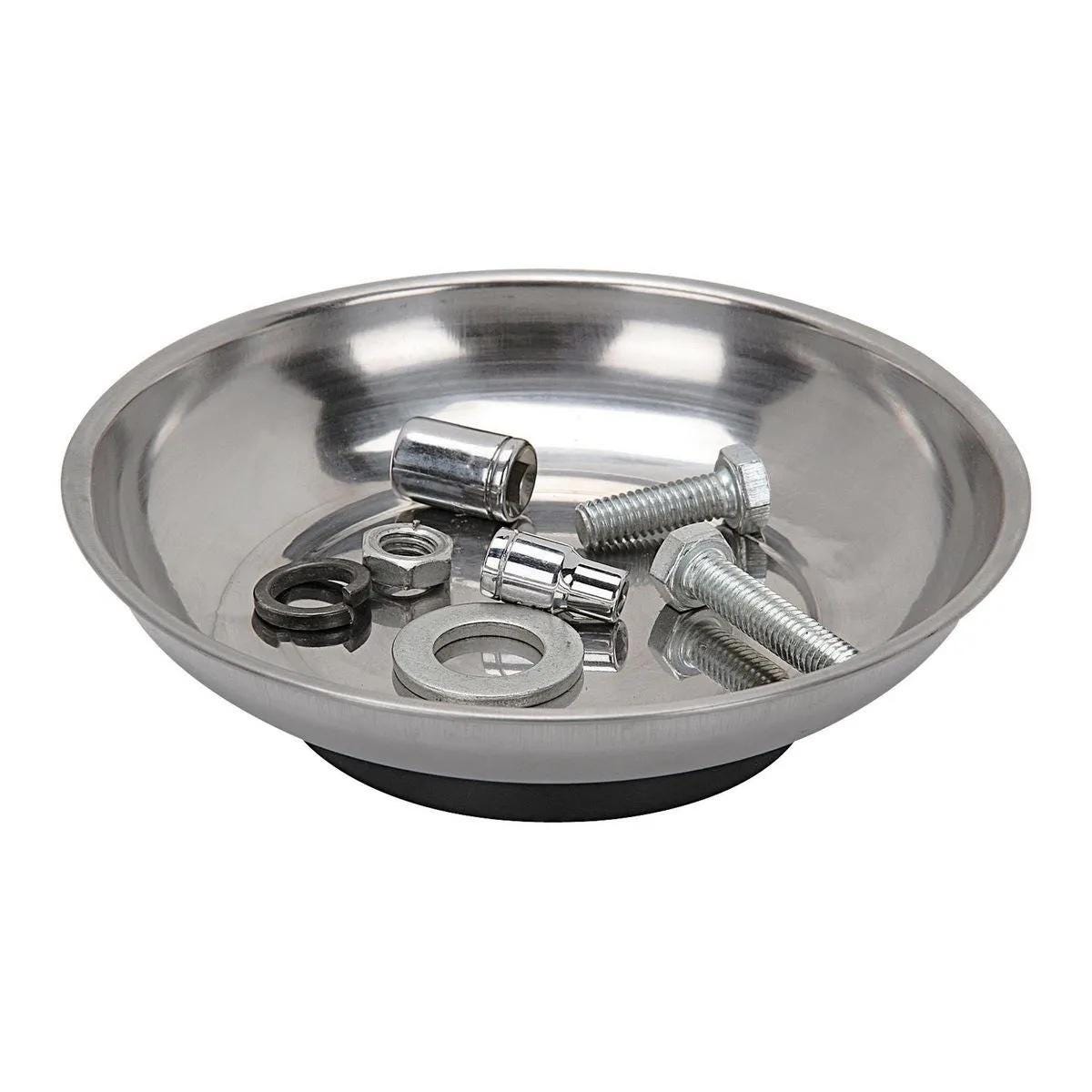 Custom Engraved 6" Magnetic Parts Tray – Works Upside Down, Stainless Steel, Rubber-Coated Magnet - Vanbrera Stones Title