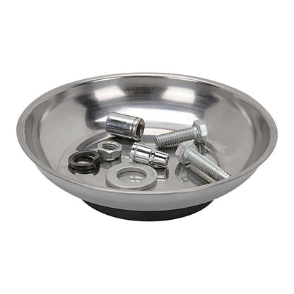 Custom Engraved 6" Magnetic Parts Tray – Works Upside Down, Stainless Steel, Rubber-Coated Magnet - Vanbrera Stones Title
