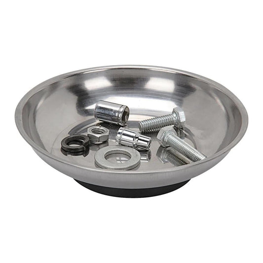 Custom Engraved 6" Magnetic Parts Tray – Works Upside Down, Stainless Steel, Rubber-Coated Magnet - Vanbrera Stones Title