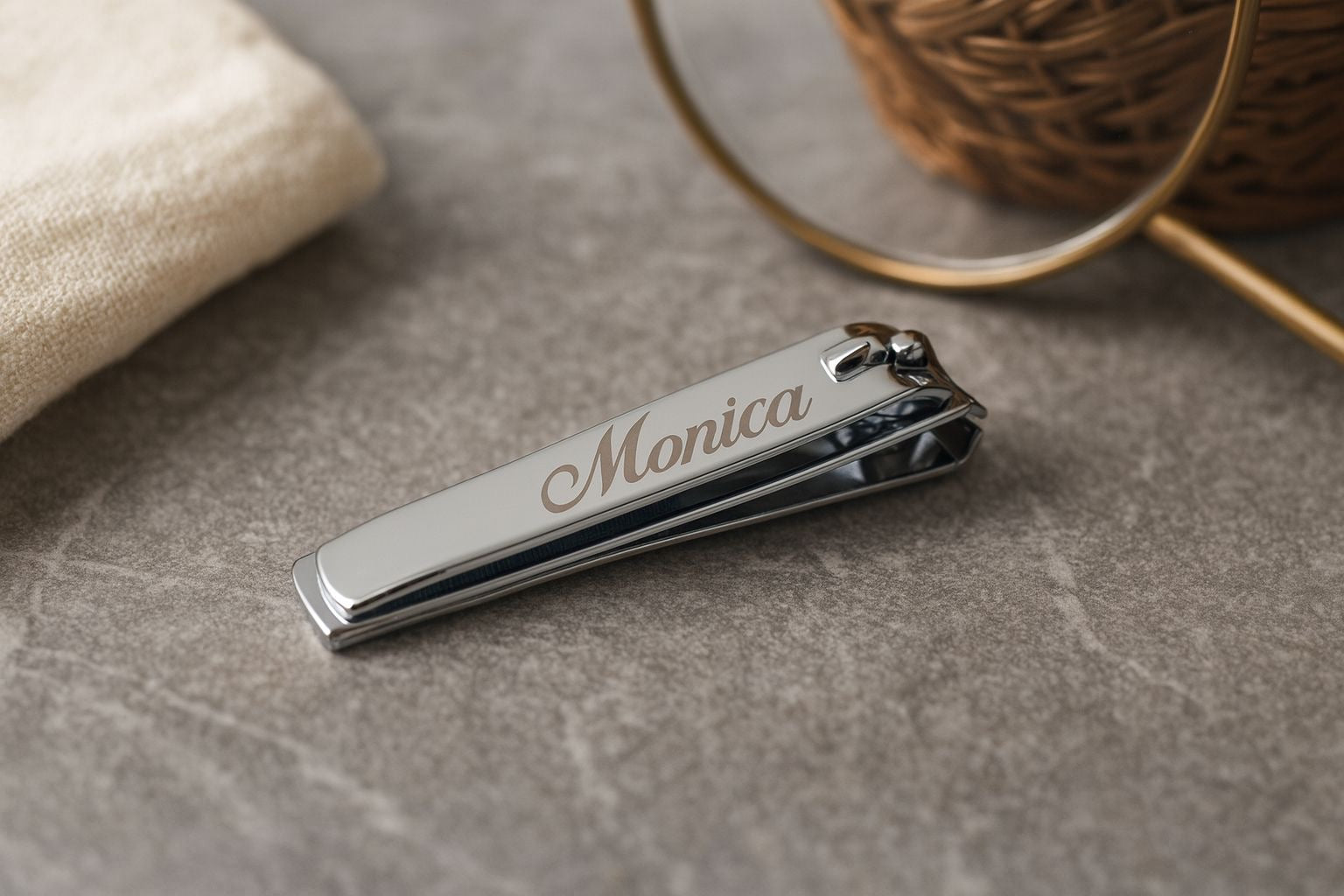 Custom Engraved Chrome Nail Clippers: Personalized Stainless Steel - Vanbrera Stones 