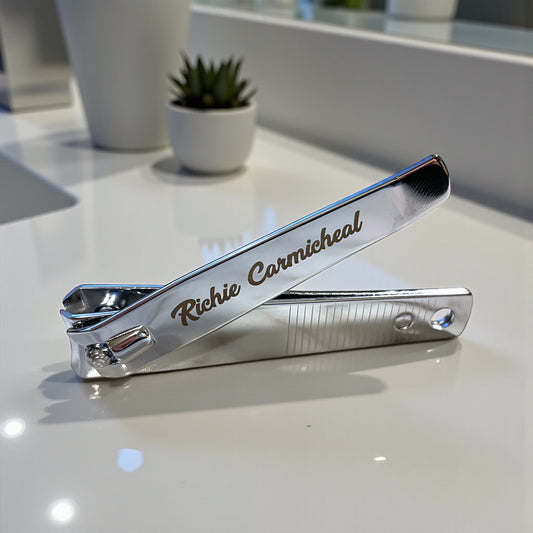 Custom Engraved Chrome Nail Clippers: Personalized Stainless Steel - Vanbrera Stones 
