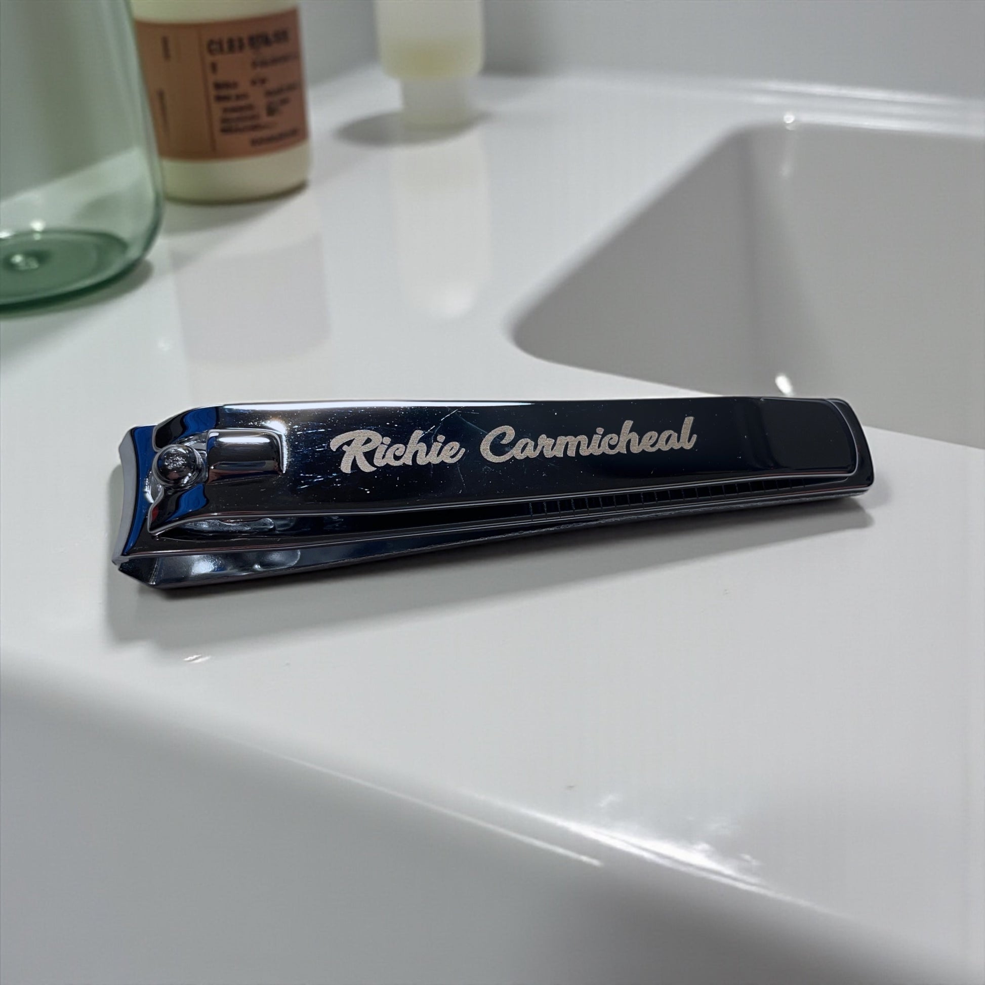 Custom Engraved Chrome Nail Clippers: Personalized Stainless Steel - Vanbrera Stones 