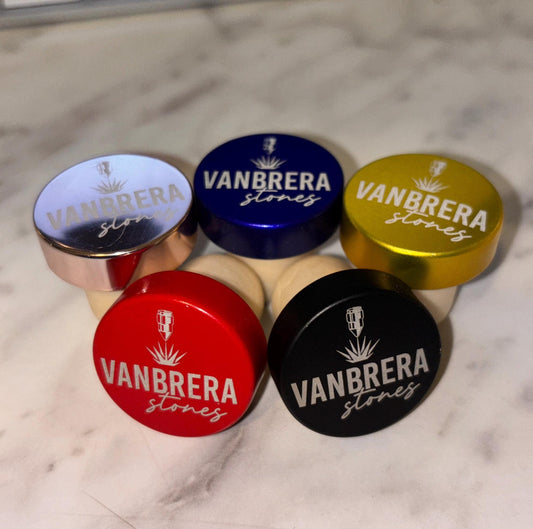 Engraved Wine Bottle Stopper – Aluminum Top with Cork Style Base (Gold, Black, Red, Blue, Rose Gold) - Vanbrera Stones Black