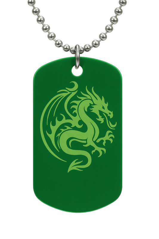 Green Aluminum Dog Tags with Chain | 1.2x2" Aluminum, Stainless Steel | Polished with No Sharp Edges | Custom Engraved Name Tag | Pet, Gift, or ID Tag (Copy) (Copy) - Vanbrera Stones Single Sided Screw On Wire Cable