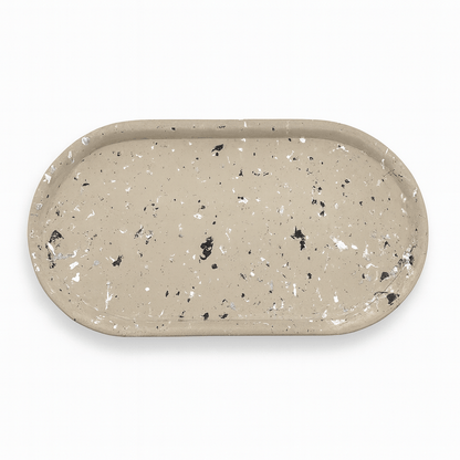 Oblong Splatter Accent Tray | Ring Dish | Catchall Tray | Grey Color - Vanbrera Stones