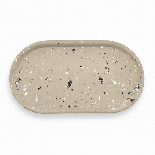 Oblong Splatter Accent Tray | Ring Dish | Catchall Tray | Grey Color - Vanbrera Stones