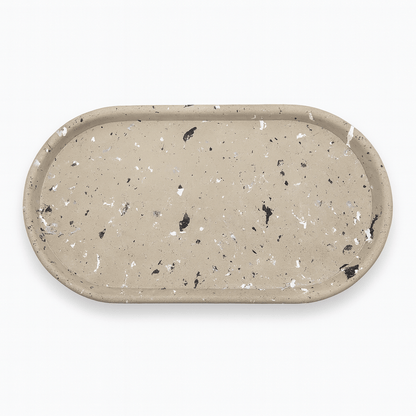 Oblong Splatter Accent Tray | Ring Dish | Catchall Tray | Grey Color - Vanbrera Stones