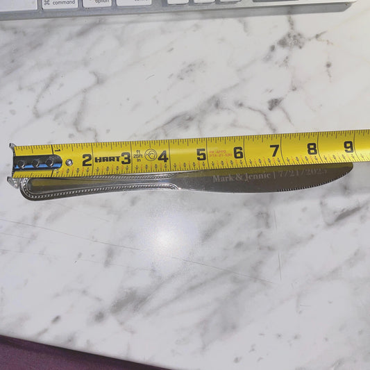 Personalized Butter Knife – Custom Engraving on Handle or Blade – Stainless Steel Gift - Chrome - Vanbrera Stones