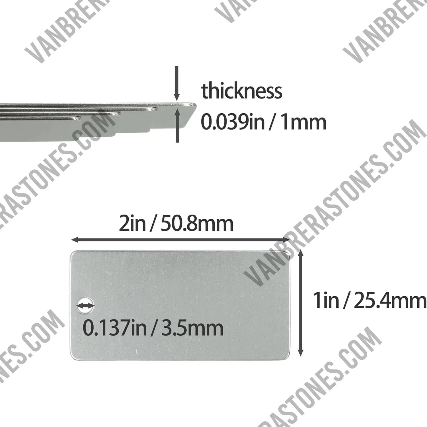 RED Custom Engraved QR Code Keychain: Anodized Aluminum Tag - Vanbrera Stones Single Sided Screw On Wire Cable
