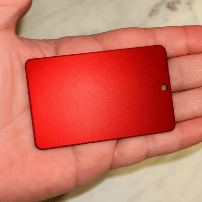Red Metal Engraved Luggage Tag | 2x3" | Variety of Chains - Vanbrera Stones Single Sided None