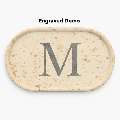 Round Splatter Accent Tray | Ring Dish | Catchall Tray |. Cream Color - Vanbrera Stones