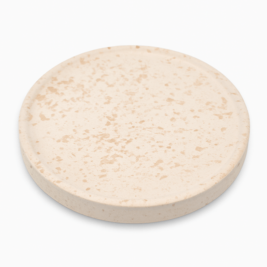 Round Splatter Accent Tray | Ring Dish | Catchall Tray |. Cream Color - Vanbrera Stones