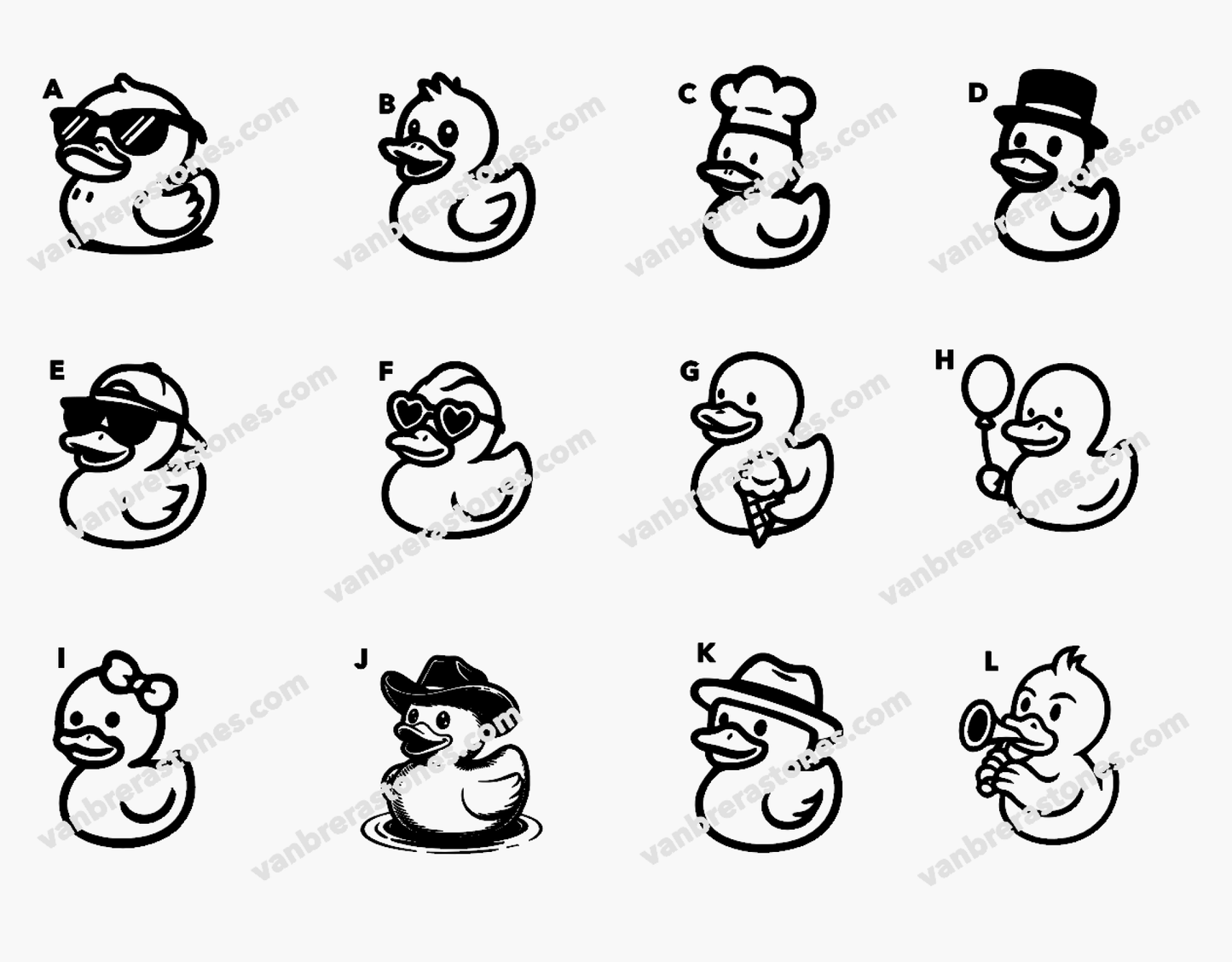 Royal Caribbean Rubber Duckie Stones with Stand - Vanbrera Stones A 2"