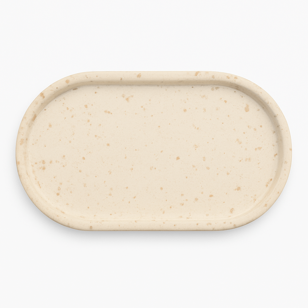 Splatter Accent Tray | Ring Dish | Catchall Tray |. Cream Color - Vanbrera Stones
