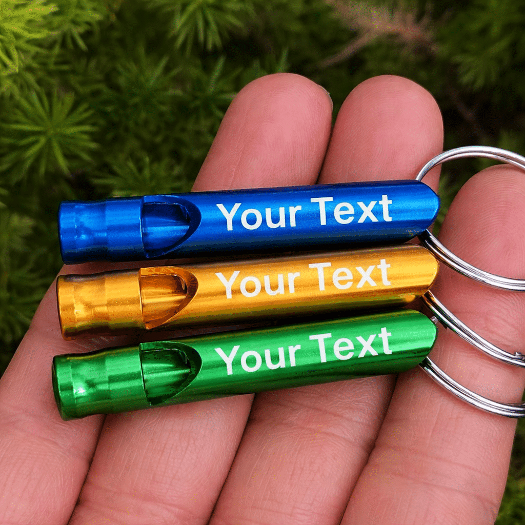 Personalized Aluminum Emergency Whistle with Keyring – Custom Engraved Safety Whistle - Image 6