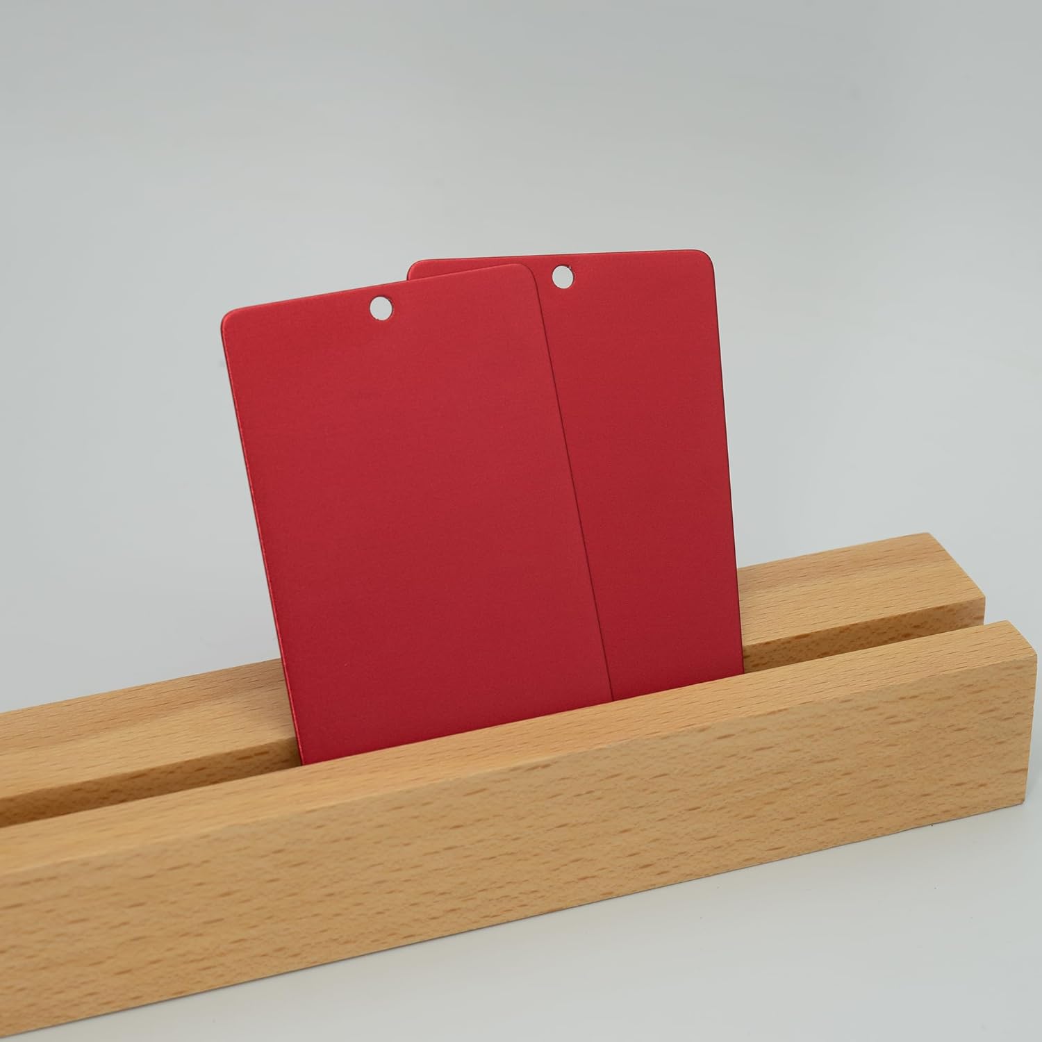 Red Anodized Aluminum Blank Luggage Tag – 2" x 3" - Image 3