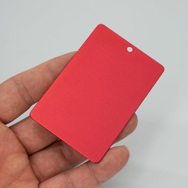 Red Anodized Aluminum Blank Luggage Tag – 2" x 3"