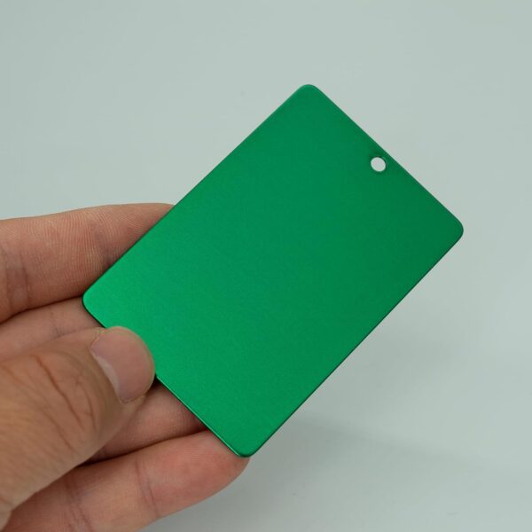 Green Anodized Aluminum Luggage Tag Blank 2" x 3"