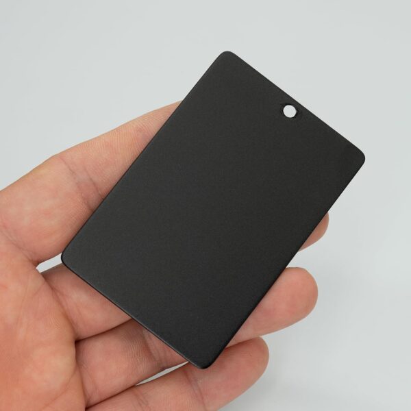 Black Anodized Aluminum Blank Luggage Tag – 2" x 3"