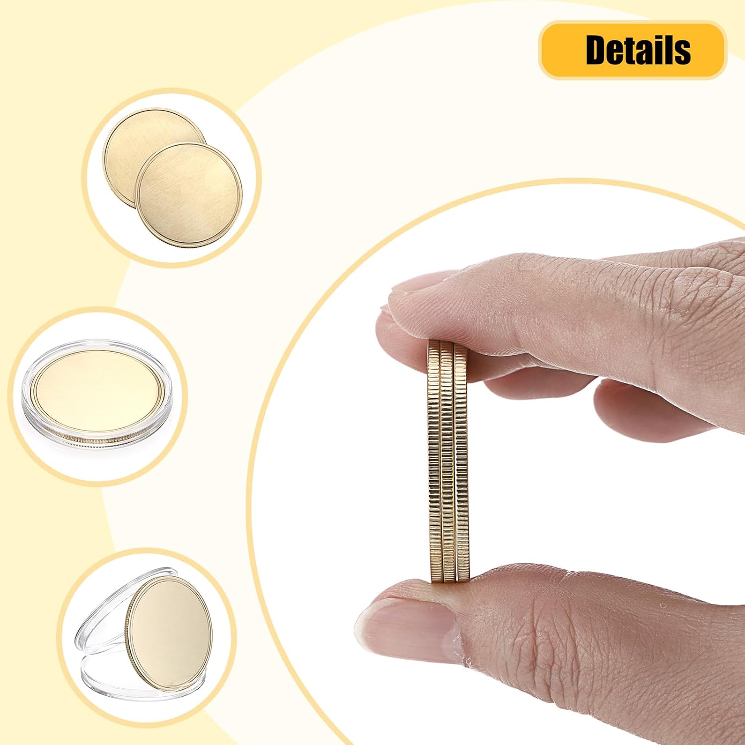 Blank Gold Color Metal Coin - Image 4