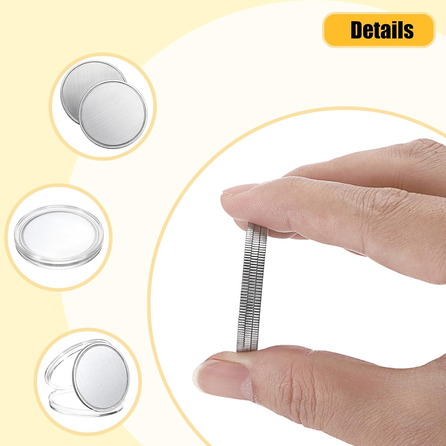 Blank Silver Color Metal Coins - Image 4