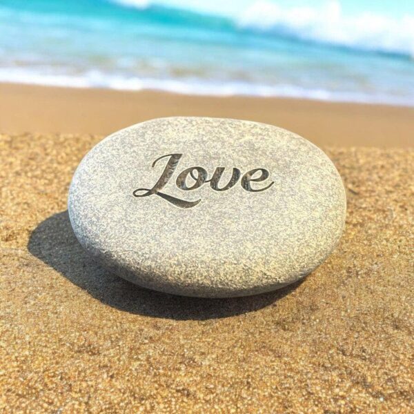 Personalized engraved river stone keepsake