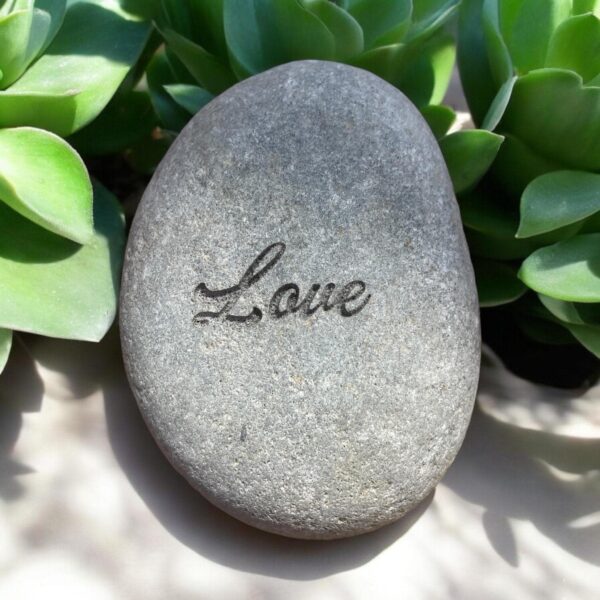 Personalized engraved river stone keepsake